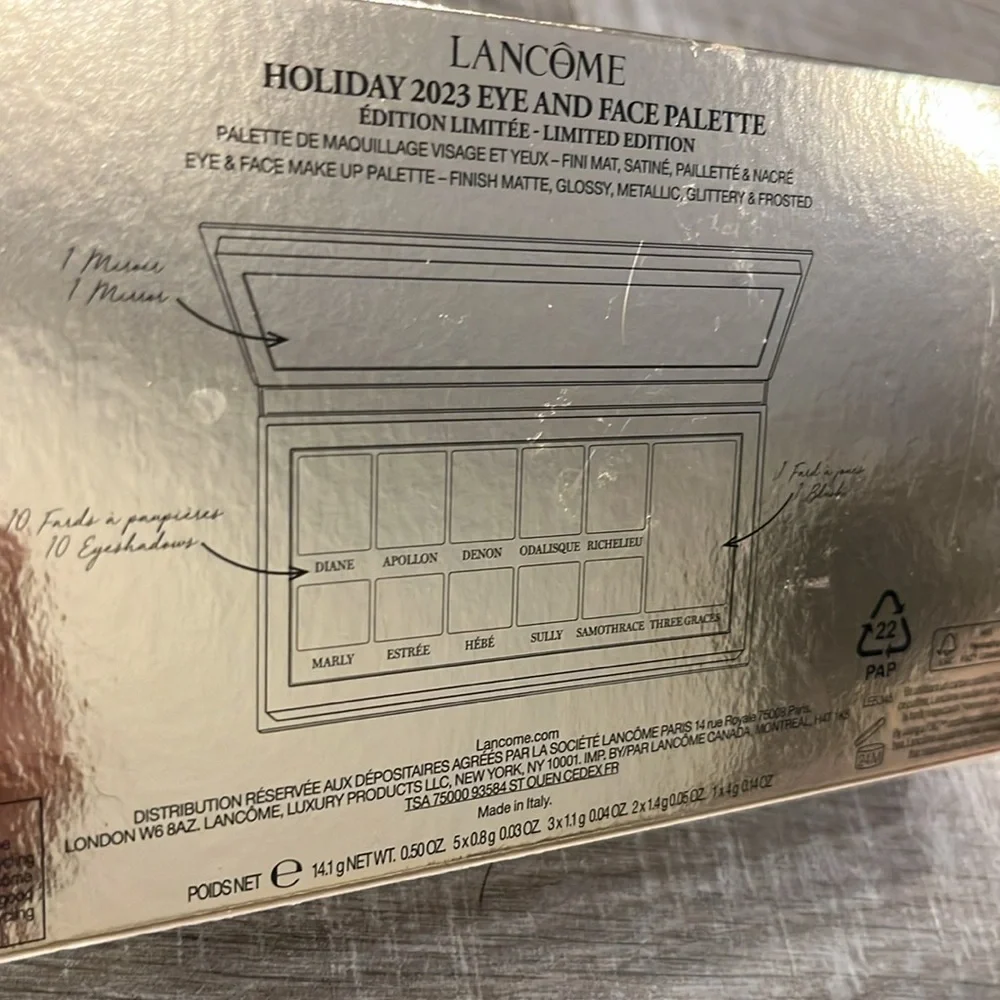 Lancome Eye and Face Palette- 10 eye shows and 1 blush NWT - Picture 7 of 7
